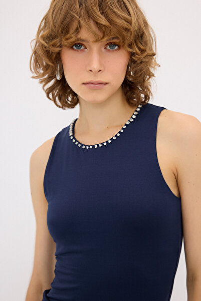 adL Round Neck Knitted Jewelled Bodysuit