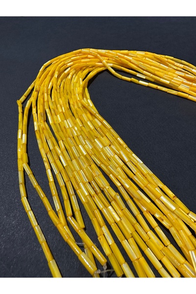 LİVZA BİJUTERİ Sarı Renk Boru Sedef Dizisi 15x4 Mm