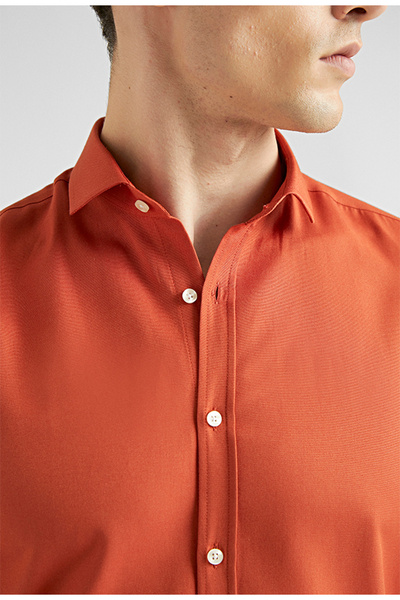 Twn Férfi ing Slim Fit narancssárga színű