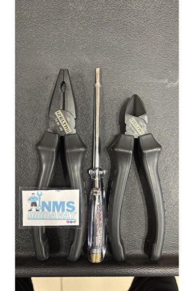 İzeltaş İzeltaş Black Line Seti 180 Mm Pense 160 Mm Yan Keski, 190 Kontrol Kalemi Seti 3 Parça NMS HIRDAVAT