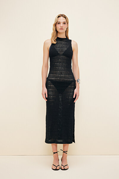 Love My Body Moda Tutkusu Bisiklet Yaka Salaş Triko Elbise