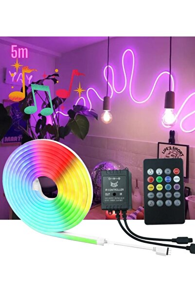 burul Sb-6505 Neon Led Şerit Led Işık Seti Rgb Çok Renkli Sese Müziğe Duyarlı...