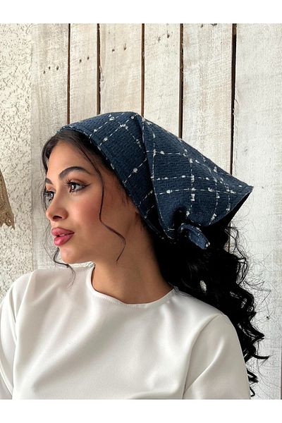 KÜÇÜĞÜM BUTİK Σκούρο μπλε Tweed Bandana