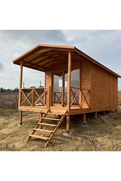 IMKER HOME 18m2 Ahşap Ev Verandalı Kulübe Bungalov Bağ Evi Prefabrik Üretim Y...