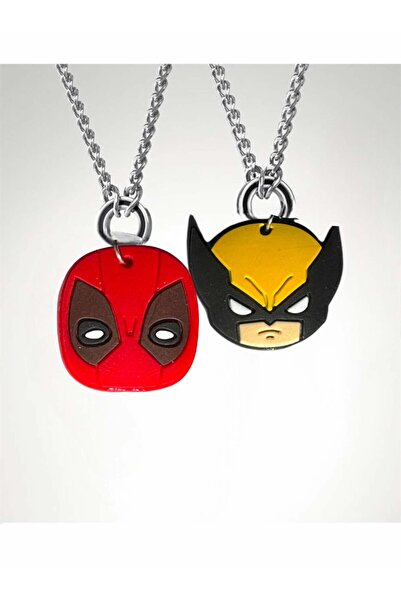 Herşey Nota Deadpool & Wolverine Best Friends  Çift Arkadaş Kolyesi