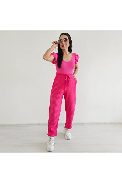 Altı Üstü Butik Rebrasto Pleteno Hlače sa detaljima od užeta