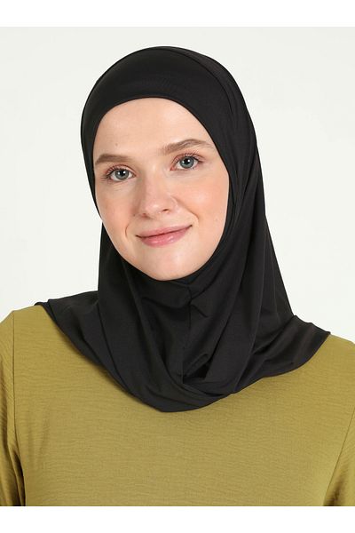 Ecardin Αθλητικά κασκόλ Micro Fabric Chin - Hijab Turban St 026 Μαύρο