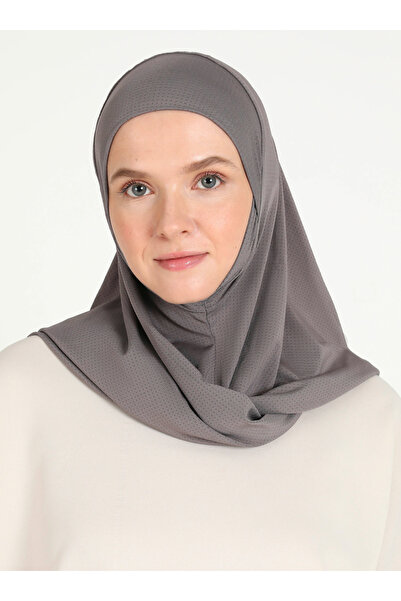 Ecardin Jaw Porous Fabric Scarfs Hijab Hijab Turban - St027 Dark Gray