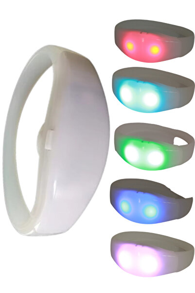 Hazar Led Led Işıklı Pilli Bileklik Müziğe ve Sese Duyarlı RGB Parti Bilekliği