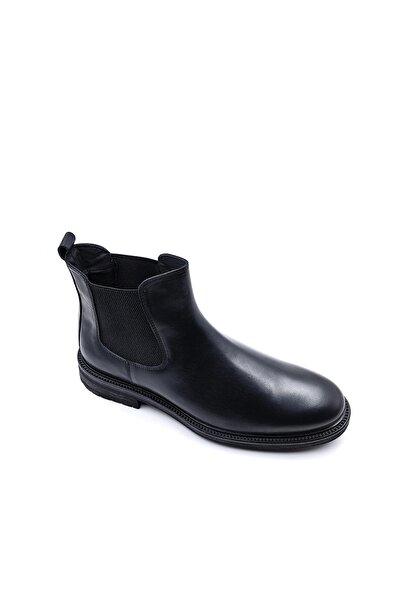 MARCOMEN Hakiki Deri Siyah Erkek Chelsea Bot