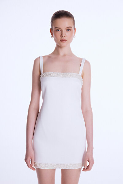 adL Night Zoom Taş Detaylı Askılı Mini Elbise