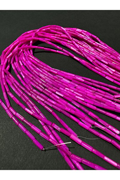 LİVZA BİJUTERİ Fuşya Renk Boru Sedef Dizisi 15x4 Mm
