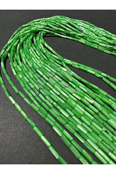 LİVZA BİJUTERİ Yeşil Renk Boru Sedef Dizisi 15x4 Mm