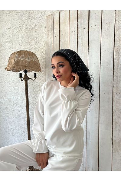 KÜÇÜĞÜM BUTİK Bandana din tweed de culoare antracit