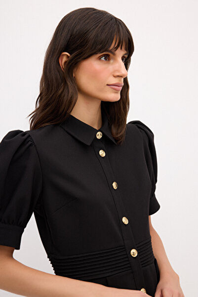 adL Ribbed Dress with Balloon Sleeves