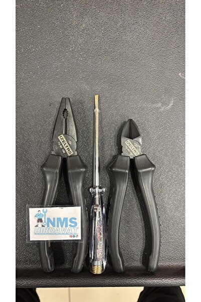 İzeltaş İzeltaş Black Line Seti 180 Mm Pense 160 Mm Yan Keski, 190 Kontrol Kalemi Seti 3 Parça NMS HIRDAVAT