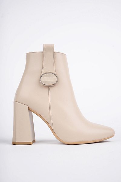 MUGGO LESLEY Garantierte Schnalle Detaillierter Reißverschluss Dicker Absatz Klassische Damenstiefel
