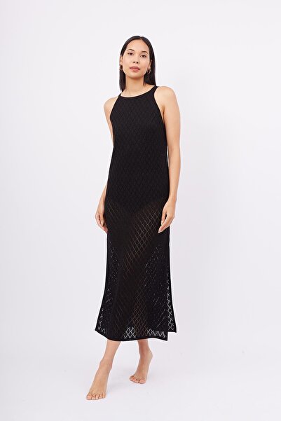 Peraluna Evelıen Dress Ajurlu Kadın Plaj Elbisesi - Siyah