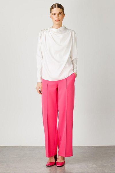 Moda İlgi Modailgi Flounced Score Jacquard Blouse Acid