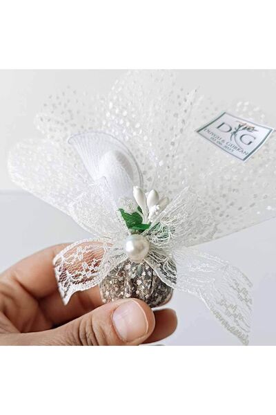 Mekece Nikah Şekeri Hediyeliği Tül Lavanta Kesesi Magnet Nks-244 - 50 Adet