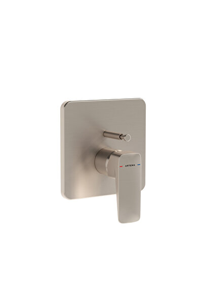 VitrA Artema Root Square A4282834 Ankastre Banyo Bataryası, Fırçalı Nikel
