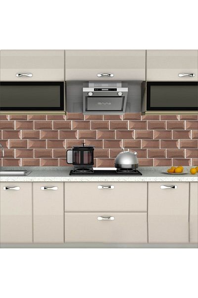 Bigaimaj Kitchen Countertop Self-Adhesive Foil Coating Tile Stone Pattern Copper-Bronze 60Cmx100Cm