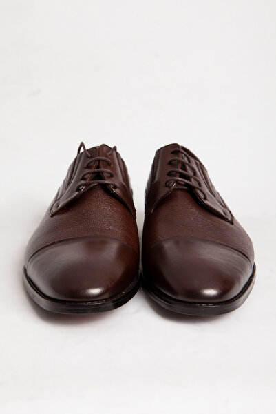 Dericlub Ανδρικά δερμάτινα παπούτσια Classic - Real Leather Osc 2339 Brown