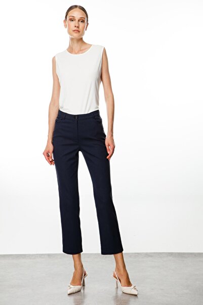 Moda İlgi Modailgi  Beş Cep Dar Paça Pamuk Pantolon Lacivert