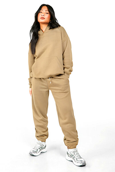 YAKAMEL Set de trening pentru femei, cu talie înaltă, cu glugă, buzunar cangu...