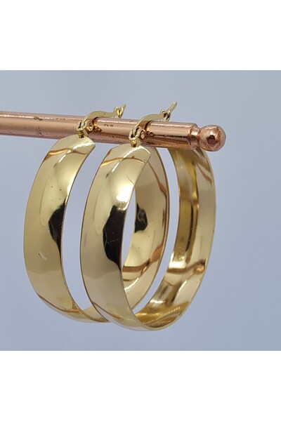 BOGİNYABYFEYZA 100-KÜPE ÇELİK KALIN HALKA ÇOK HAFİF EN 1CM ÇAP 4CM