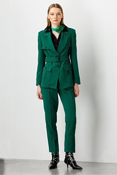 Moda İlgi Modailgi Sigara Paça Klasik Pantolon Yeşil