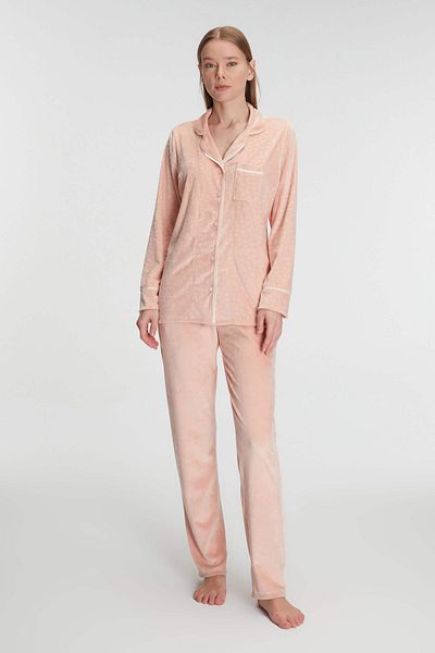 Anıl 11247 Women's Long Sleeve Shirt and Pants Set Pajamas Set