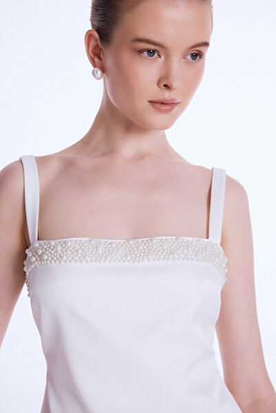 adL Night Zoom Taş Detaylı Askılı Mini Elbise