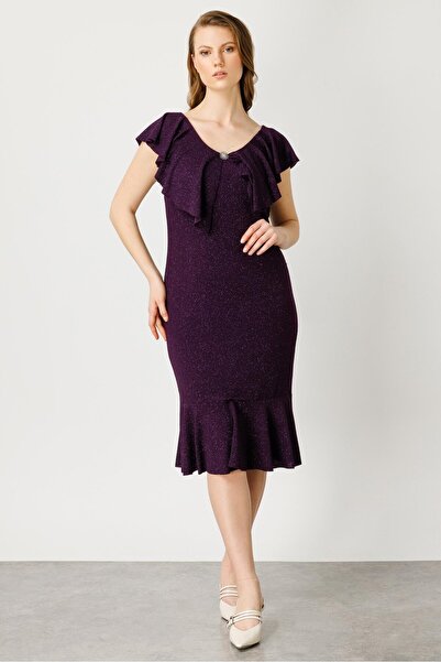 Moda İlgi Modailgi Elbise Mürdüm