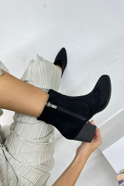 inizio Black Suede Women's Boots Ds710