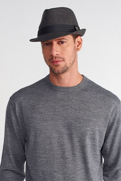 Külah Men's Banded Wool Fedora Hat - Smoked