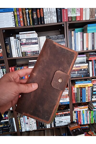 Mahfuz Crazy Hors Deri Tamamen El Işçiliği Cüzdan 4 Kartlık 2 Banknot Alanı 2...
