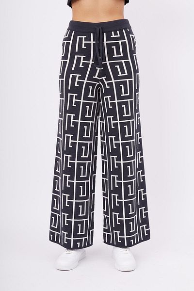 Peraluna Maze Trouser Jacquard Organic Cotton Women's Trousers - Anthracite/Ecru