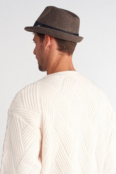 Külah Men's Banded Wool Fedora Hat - Brown