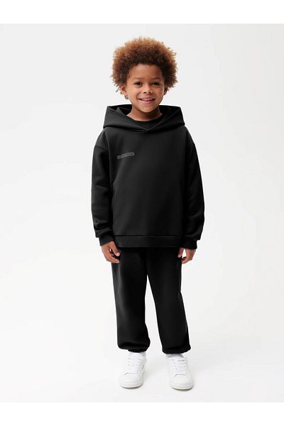 The Champ Clothing Черен унисекс суичър с качулка за деца с качулка Nature Concept Printed Oversize