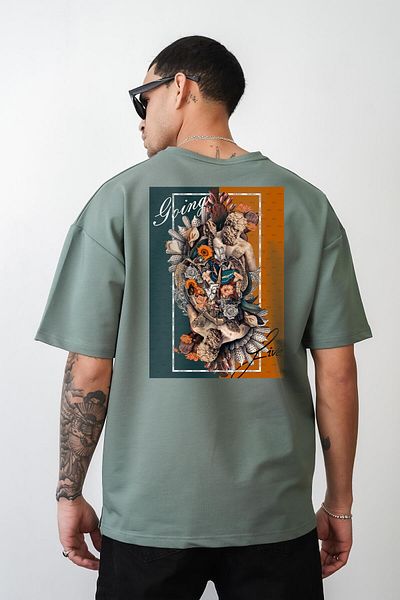 king brich Μπλουζάκι Kingbrich Unisex Oversize - Twin Sculpture Printed