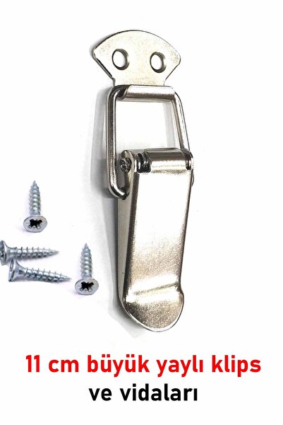 sywoods Sandık klipsi yaylı büyük 11 cm metal kapak mandalı kutu kilidi yaylı...