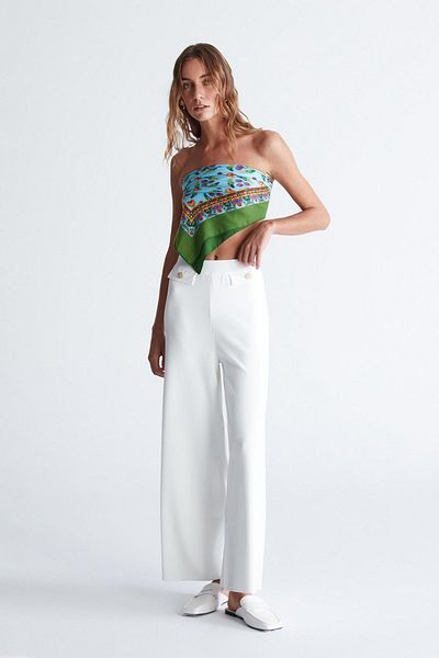 Peraluna Marlene Relaxed Cut Knitwear Trousers - Button Detailed, Ecru