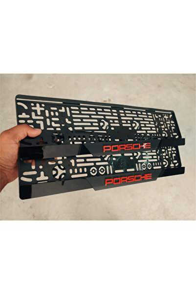 Erdizayn Porsche Takmatik Mat Pleksi Plakalık 2 Adet Ön Arka Takım 3d Kabartm...