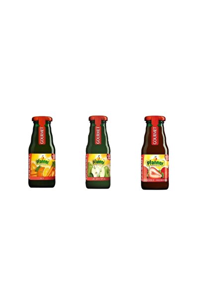 Pfanner Gourmet Yeşil Elma - Portakal Havuç - Çilek Aromalı Meyve Suyu 3'lü S...