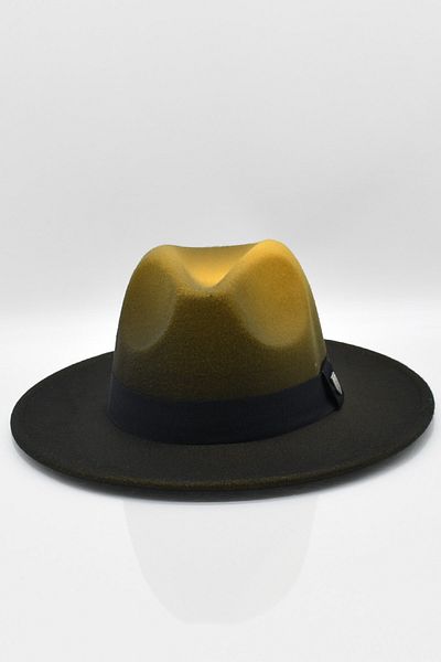 Külah Men's Multicolor Fedora Hat Yellow Panama Hat