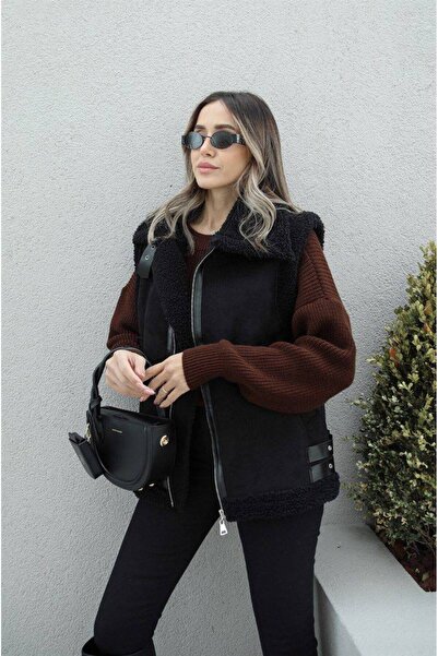 MyBella Νέο βελούδινο σουέντ γιλέκο εποχής