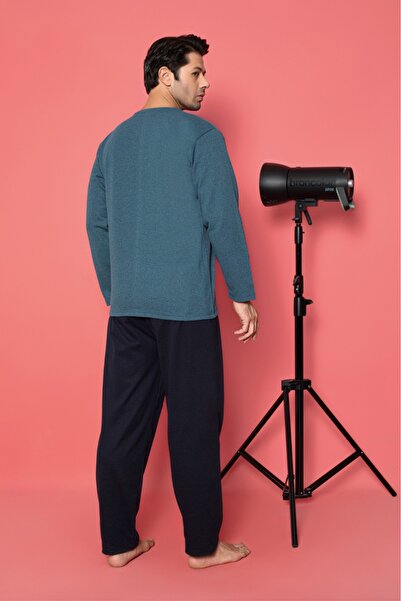 CALİA Erkek Uzun Kol Pijama Takımı 2 İplik Şardonlu Kışlık YENİ SEZON