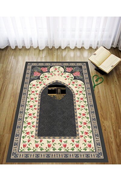 uygun dekor Dijital Baskılı Kabe Desenli Kadife Dokulu Yıkanabilir Kaymaz Tab...