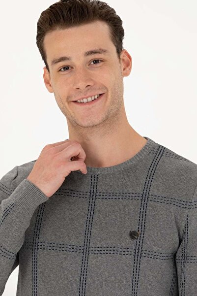 U.S. Polo Assn. ΠΟΛΟ Η.Π.Α 1678161   ΠΟΥΛΟΒΕΡ ΠΛΕΚΤΟ PALMA - ΓΚΡΙ - L - ST07791-ΓΚΡΙ-L